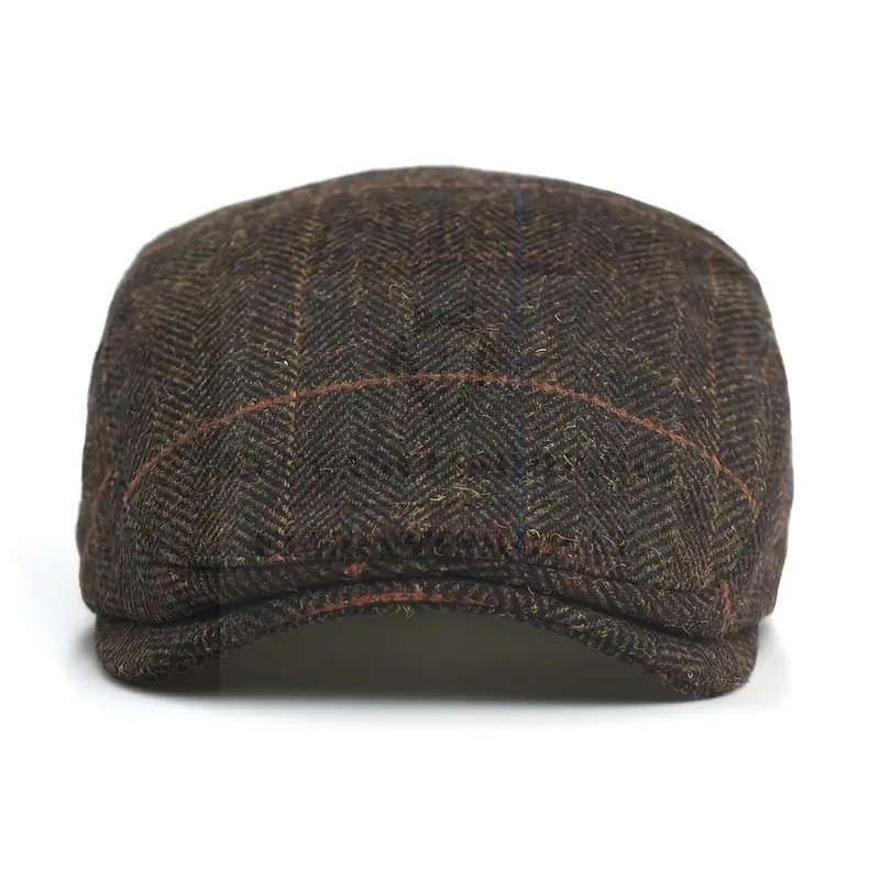   Vintage férfi téli golf sapka - Barna Férfi kalap, sapka